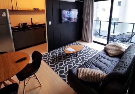 Centro Apartment | Studio 703 Premium no Centro de Chapecó com Sacada Piscina Academia e Vaga Garagem