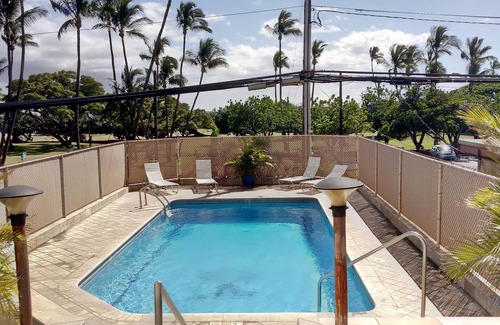 Kihei Apartment | Studio apt. with A/C, Fridge, Semi-Private pool in the Center of kihei