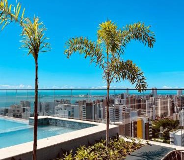 Meireles Apartment | Studio Beira-mar, rooftop com piscina e jacuzzi