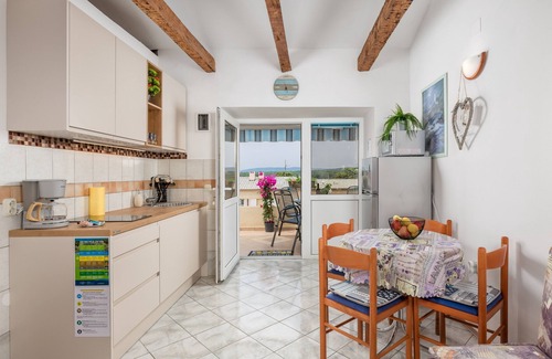 Punat Apartment | Studio flat with terrace and sea view Punat, Krk (AS-15451-a)