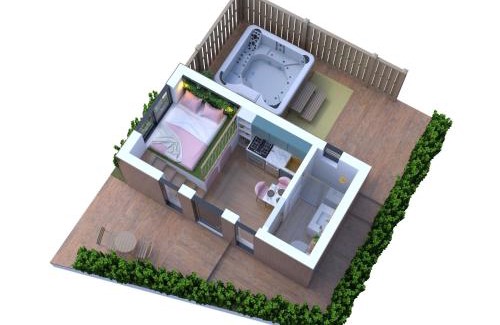 Montfort-sur-Meu Apartment | Studio les 2 fées - Brocéliande - Jacuzzi