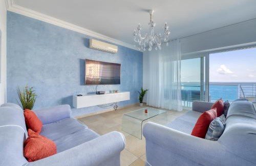 Sliema Apartment | Stunning Seafront Lux Apt Fort Cambridge wt POOL
