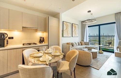 Nad Al Sheba Apartment | Stylish 1BR with City and Partial Burj View by BMS