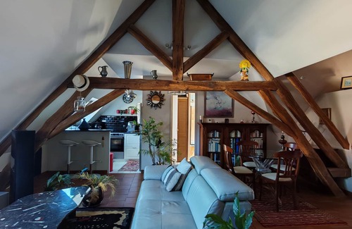 Le Perray-en-Yvelines Apartment | Super large old beam apartment with double living room