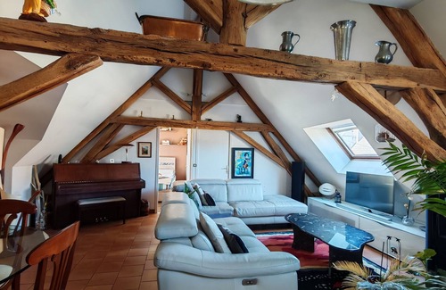 Le Perray-en-Yvelines Apartment | Super large old beam apartment with double living room