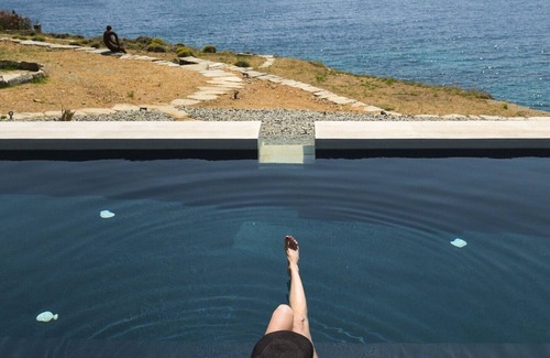 Agios Romanos Villa | Superb Tinos See Front Villa | Villa Themis | 1 Bedroom | Breathtaking Sea Views | Private Furnished Terrace | Pet Friendly | Shared Outdoor Pool | Prime Location | Agios Romanos