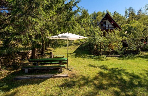 Zlobin House | Surrounded by pine trees is this small cottage.
