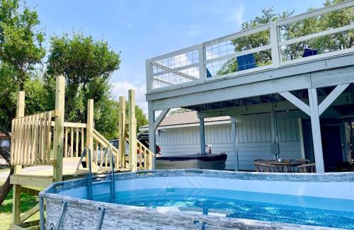 Canyon Lake House | Tequila Sunrise hot tub lake view firepit pool