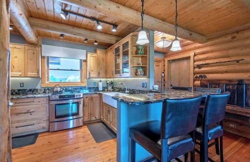 Driggs House | Teton Dreams Log Cabin with Teton Views & Hot Tub