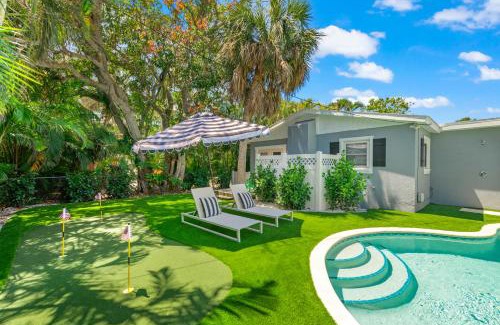 Anna Maria House | The Cottage on Pine - Luxury Boho Beach Cottage wPvt Heated Pool On Pine Ave
