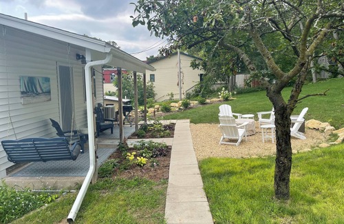 Pepin Apartment | The Hideaway - Cozy space with outdoor porch and firepit