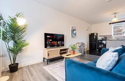 Cradley Heath Apartment | There is 1 bedroom with 1 small double bed, able to comfortably accommodate 2 guests.