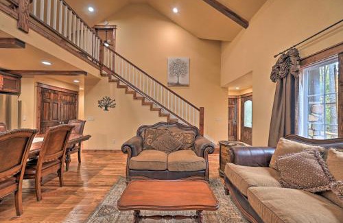 Broken Bow House | Tudor-Style Broken Bow Cottage with Hot Tub and Decks!
