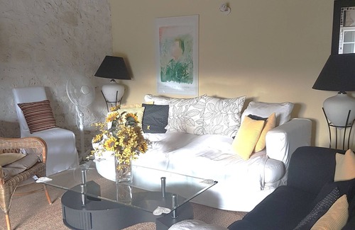 Monsec Apartment | Two bedroomed stone gite with shared pool, close to Brantome