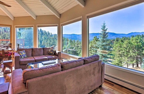 Evergreen House | Unique Evergreen Cabin w/ 2 Decks & Mountain Views