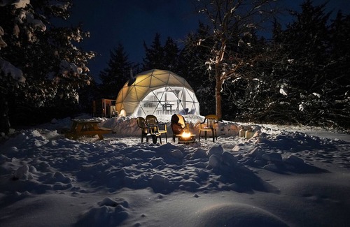 Ashland Cabin | Unique, Fun, and Modern Queen Dome - 2 Queen Beds. Loft Accessed by Ladder.