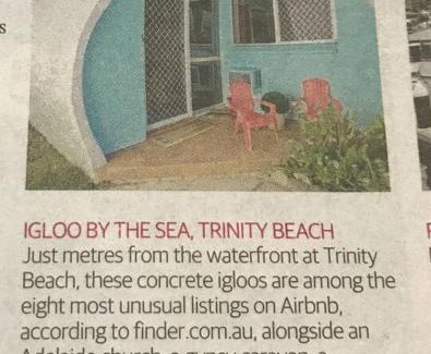 Trinity Beach Apartment | Unique Ocean-front Igloo at Trinity Beach sleeps 2