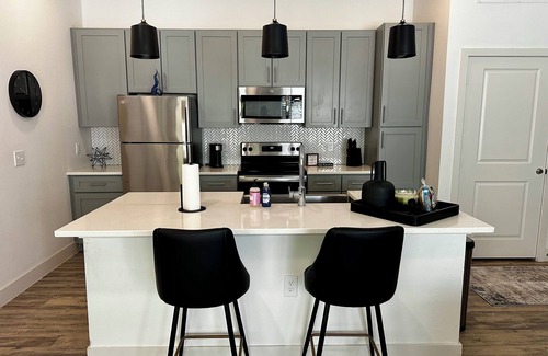 Midland Apartment | Upscale MODERN 1BD 1BATH w/KING size bed, sofa couch, full kitchen &AMENITIES!