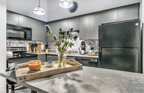 Plano Apartment | Urban Chic: Downtown Escape with Pool + Gym