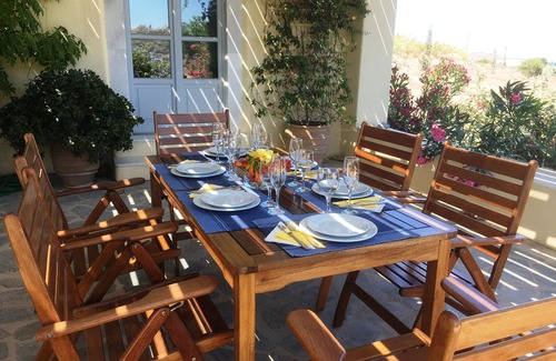 Paros Villa | Villa Asteras in Paros, privacy, private land, open view, stone built