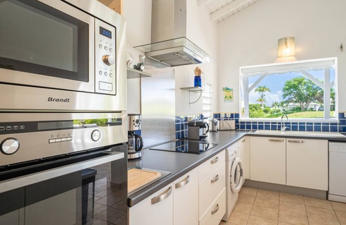 Saint-Francois Villa | Villa Green Caraibes, pool and view on the international golf of St-François