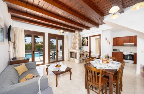 Kefalas Villa | Villa Nikolas Large Private Pool, A/C, WiFi