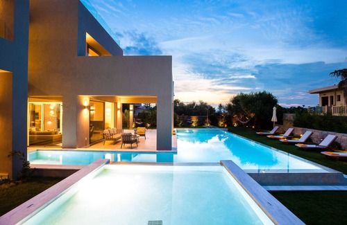Platanias Town Villa | Villa Sissy, Luxury, private heated pool, 200m from the beach