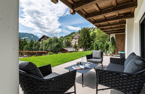 Selva di Val Gardena Apartment | Villa Sofia Apartment 'S' with Mountain View, Private Terrace and Wi-Fi