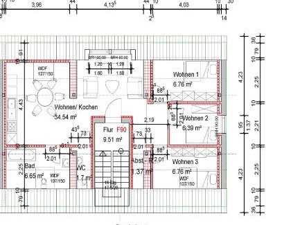 Schwedt/Oder Apartment | VIP Apartment A 64qm 4 Zi DG Wohnung klimatisiert großes Bad u Küche max 4 Gäste inklusive Schlafsofa