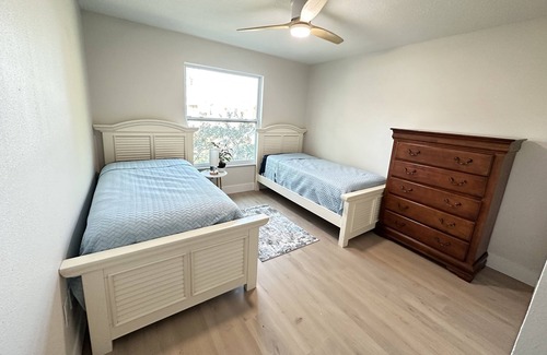 Interchange Square House | Water front Canal pool home 3+ bed 2 bathroom home sleeps 8 semi private