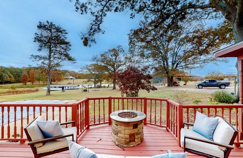 Orchard Hill House | Water-view home with private pool, large deck, firepit, fishing, fireplace, W/D