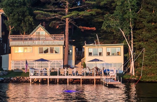 Laconia Cottage | Waterfront Family Compound on Lake Winnipesaukee with 40 Foot Dock amd Deck!