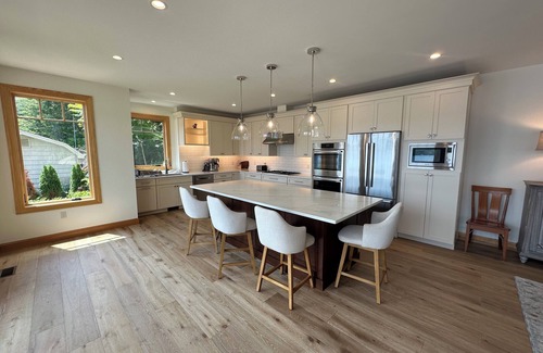 Alton Bay House | Waterfront New Construction 4 bedroom home w private U shaped dock Private beach