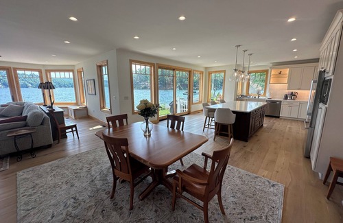 Alton Bay House | Waterfront New Construction 4 bedroom home w private U shaped dock Private beach