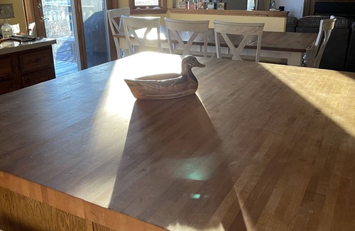 Treasure Lake House | Waterfront with dock on friendly private lake.