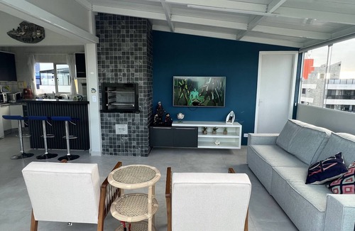 Matinhos Apartment | Wide Coverage Facing the Sea and Barbecue