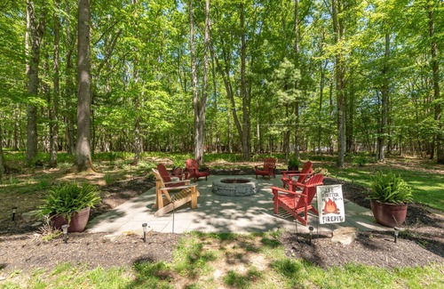 Blakeslee House | Wooded Escape w/Hot Tub, Fire Pit & Dock
