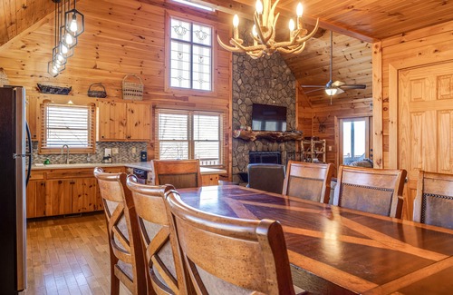 Necowa Cove Cabin | Woodsy, Dog-Friendly Cabin w/Lake & Mountain Views, Private Hot Tub, & Grill