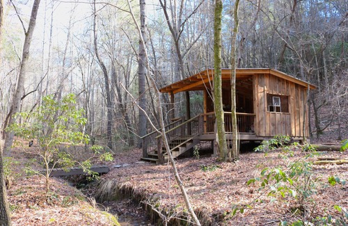 Mineral Bluff RV Rental | Your Toccoa River Cove! 12 acre private campsite with Adirondack shelter