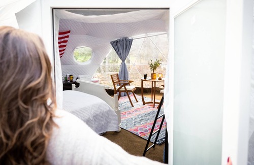 Brevard Apartment | Yurt Experience - Hot Tub - Creekside - Private Pond-