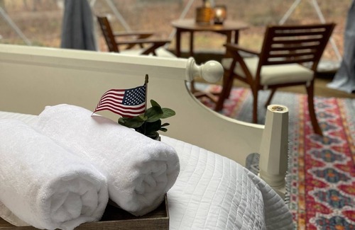 Brevard Apartment | Yurt Experience - Hot Tub - Creekside - Private Pond-