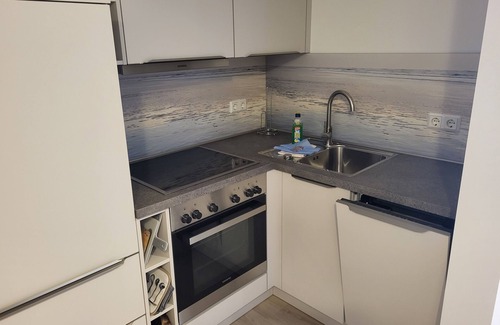 Stolpe Apartment | Zwei Zimmerappartement, 68 m² für 2-3 Personen, Separater Küchenbereich mit Küch