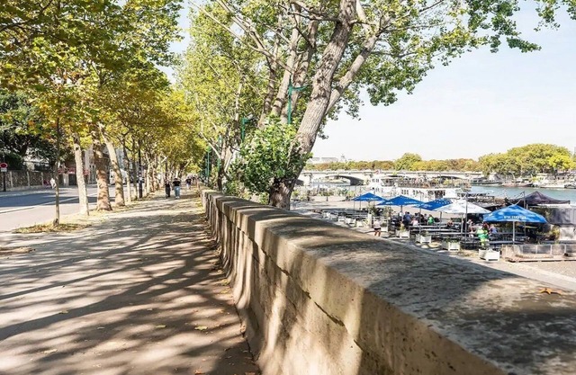 A Superb Spectacle Along The Seine & Buildings Lined Up Along The Quai Anatole