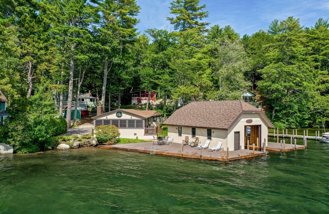 Alton Bay Waterfront Home with restored Boathouse and Gorgeous Sunsets