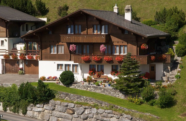 Apartment with a panoramic view of the mountains, glaciers and Lake Brienz