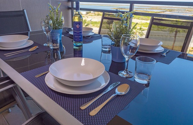 Apartment with unique views of the salt flats and the sea in Olhao, Algarve