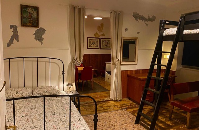 Basic small flat in an old railway station ground floor