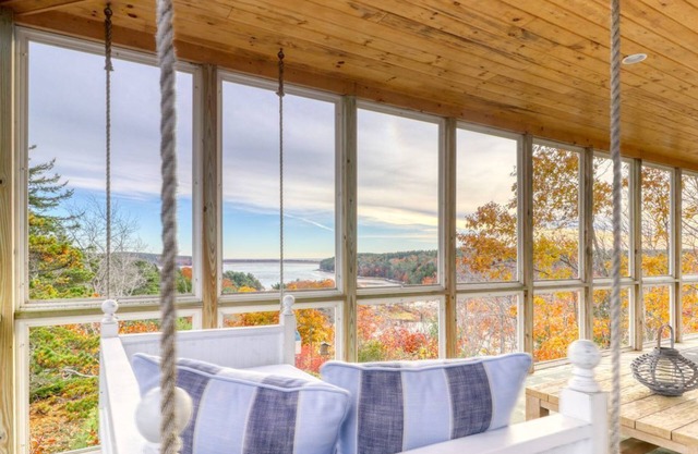 Bayfront home with 270-degree views, large deck & porch - near Popham Beach
