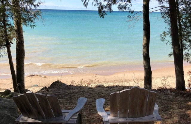 Beachfront Cottage on Lake Michigan in Goodhart along M-119 Tunnel of Trees