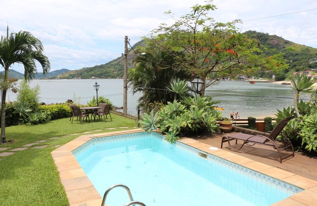 Beautiful beachfront house with pool and barbecue area